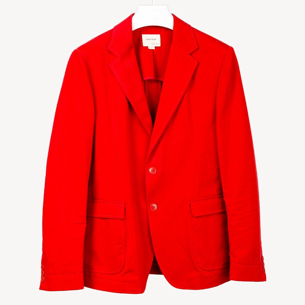 Band of Outsiders Red Cotton-Twill Tailored Blazer